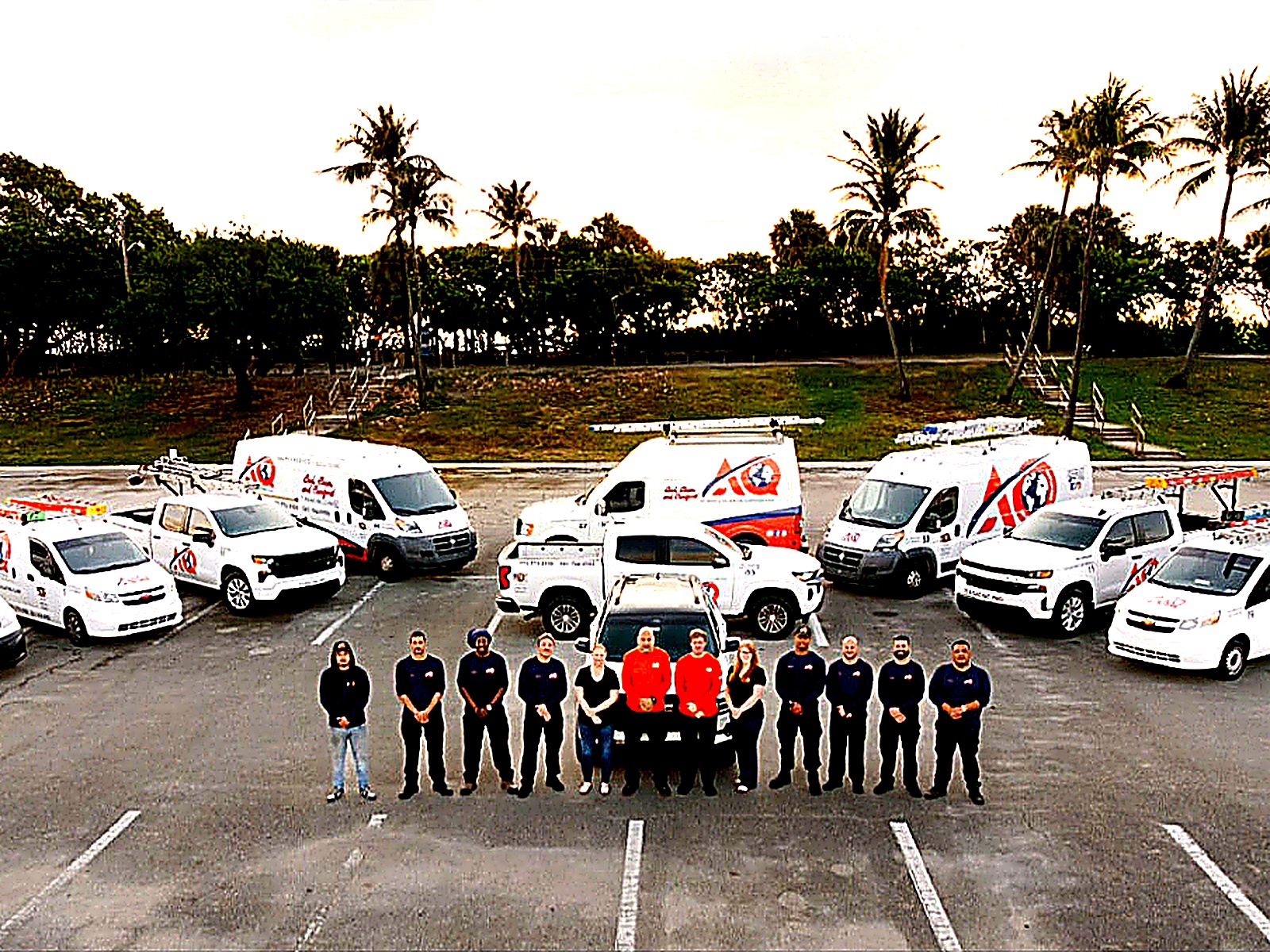 AQ AC & Electric team and service vans in West Palm Beach