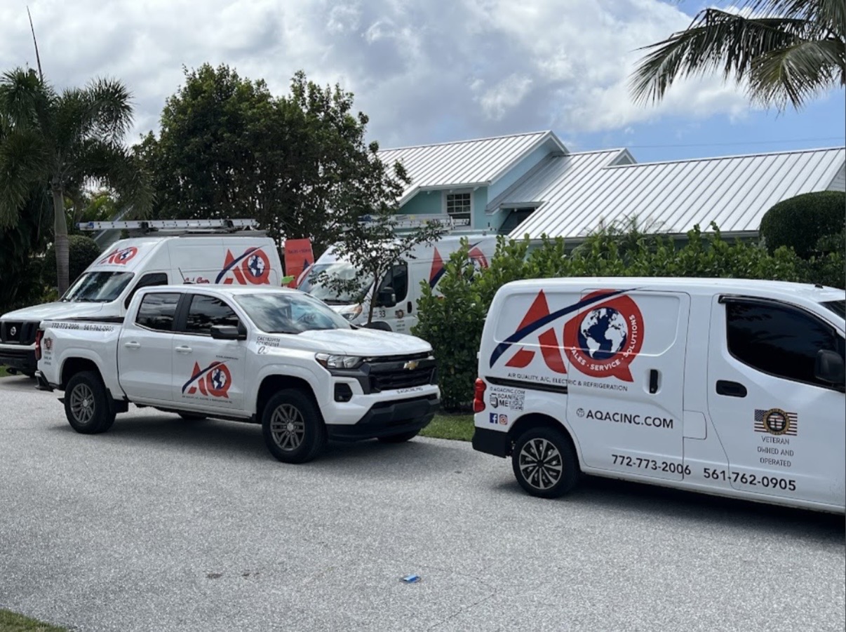 AQ AC & Electric service vans and truck in West Palm Beach